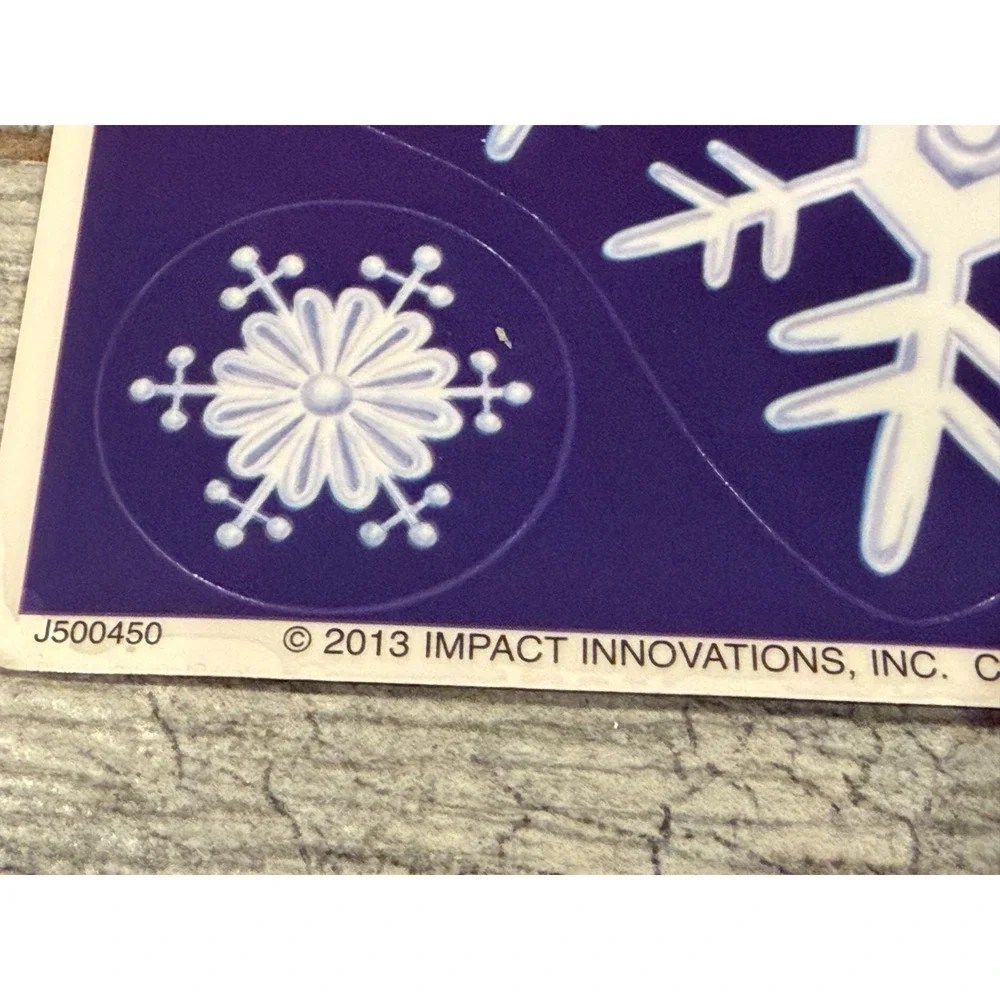 Christmas Window Clings‎ Snowflakes 2 Sheets Snow Winter USA Y2K 76552 Retro NWT